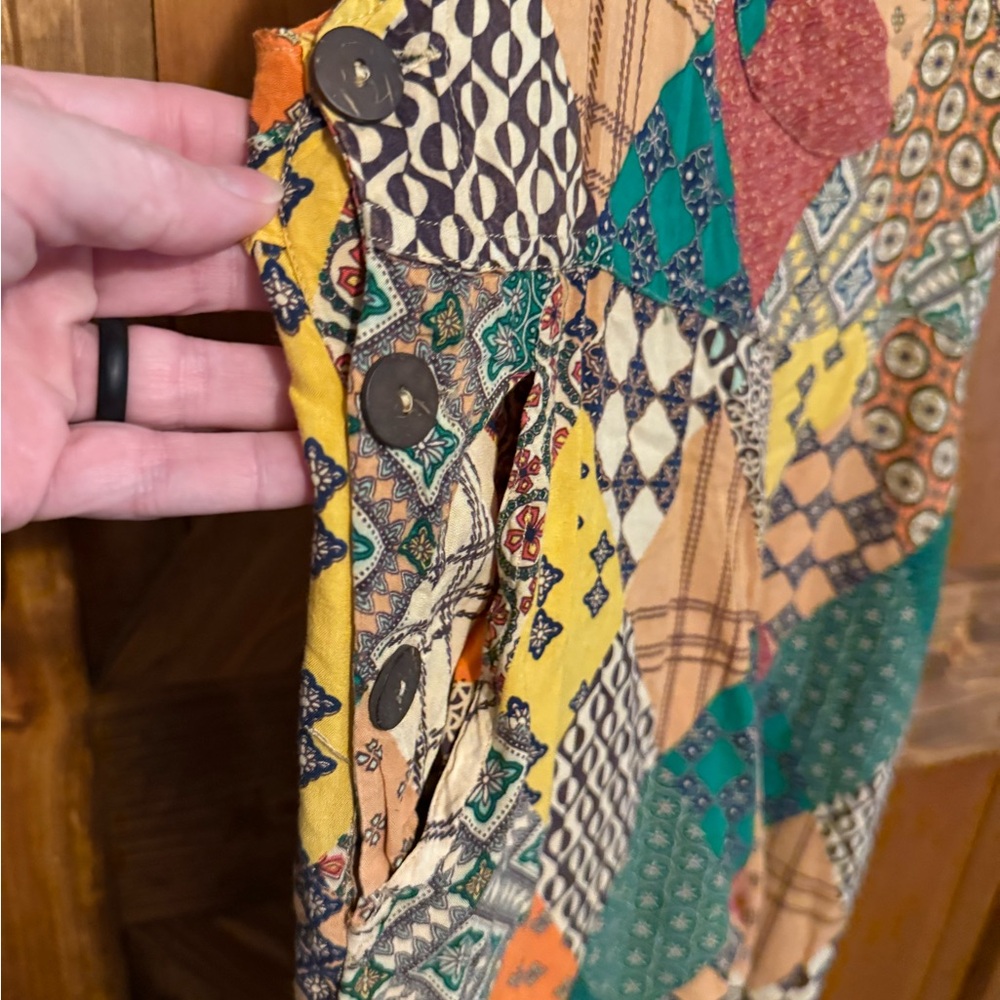 Sacred Threads Multicolor Patchwork Overalls/Romp… - image 2
